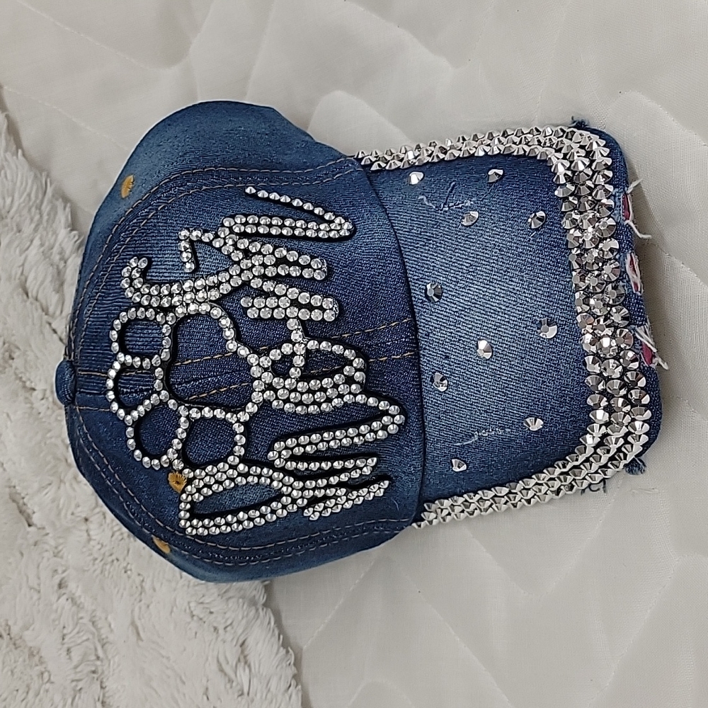 Distressed denim Dog Mom baseball cap!!